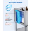 Commercial Ice Bin, 65.1 Qt Max Capacity, 24 x 19 x 35 Inch Stainless Steel Ice Chest with Sliding Lid and Bottle Holders, Cooler Cart Cocktail Unit f