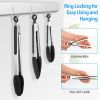 3Pcs Kitchen Tongs Stainless Steel Locking Food Tongs with Silicon Tips BPA Free Non-Stick BBQ Cooking Grilling Locking Food Tongs High Heat Resistant