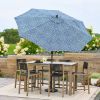 9' Blue and Green Medallion Patio Umbrella Crank Lift and 3 Position Tilt
