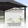 10' x 10' Soft Top Patio Gazebo Outdoor Canopy with Geometric Roof, All-weather Steel Frame, Gray
