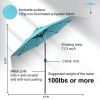 10ft Solar Patio Umbrella with 32 LED Lights, Tilt & Crank, UV Resistant, Blue