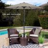 7.5ft Heavy-Duty Outdoor Market Patio Umbrella w/ Push Button Tilt, Easy Crank - Beige
