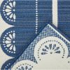 6' x 9' Navy Cream Scallop Outdoor Rug