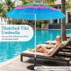 6 FT Tiki Thatched Patio Beach Umbrella with Push Button Tilt Carrying Bag