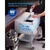 Commercial Ice Bin, 65.1 Qt Max Capacity, 24 x 19 x 35 Inch Stainless Steel Ice Chest with Sliding Lid and Bottle Holders, Cooler Cart Cocktail Unit f