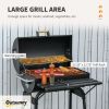 30" Portable Charcoal Barbecue Grill with Wheels Outdoor Barbecue with Adjustable Charcoal Rack, Storage Shelf, for Garden Camping Picnic