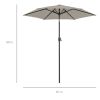 7.5ft Heavy-Duty Outdoor Market Patio Umbrella w/ Push Button Tilt, Easy Crank - Beige