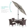 7.5ft Heavy-Duty Outdoor Market Patio Umbrella w/ Push Button Tilt, Easy Crank - Beige