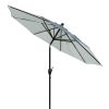 9' Blue and Green Medallion Patio Umbrella Crank Lift and 3 Position Tilt