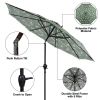 9' Monstera Palm Crank Lift and 3 Position Tilt Patio Umbrella