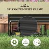 Black Galvanized Raised Bed: Elevated Planter with Shelf, Liner Included for Outdoor Gardening|