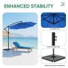 10ft Offset Hanging Outdoor Patio Umbrella with Base Stand Rotate and Tilt, 8 Ribs, UV Protection for Pool Garden Backyard Market, Blue