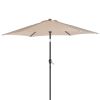 7.5FT Round Outdoor Patio Umbrella with Tilt Adjustment, Crank Lift System, 6 Iron Ribs & Iron Pole, Waterproof UV Protected Polyester Canopy, Khaki