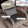 Adirondack Rocking Chair Outdoor Wicker High Back Seat Cushion Pillow Porch Balcony Gray