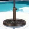 26.5 lbs Outdoor Patio Market Umbrella Base, Patio Umbrella Stand for Yard Garden Poolside in Bronze