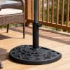 20 lbs Black Half Round Rose Pattern Outdoor Patio Umbrella Base umbrella Stand for Patio, Yard, Garden, Poolside