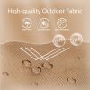 15x9 ft Large Double Sided Rectangular Patio Market Umbrella with Crank Lift - Heavy Duty Steel Sun Shade in Tan