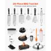 28PCS Griddle Accessories Kit, Flat Top Grill Accessory, Enlarged Spatula Gift Set, Stainless Steel Grilling Tools with Basting Cover, Tong, Burger Pr