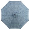 9' Blue and Green Medallion Patio Umbrella Crank Lift and 3 Position Tilt