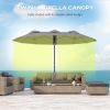 Double Sided Patio Umbrella, 9.5' Large Outdoor Market Umbrella with Push Button Tilt and Crank, 3 Air Vents and 12 Ribs, for Garden, Deck, Pool, Gray