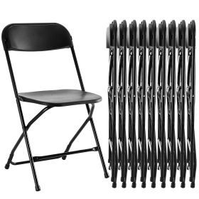 Folding Chair, Indoor Outdoor Portable, Stackable for Events, Offices, Weddings, Picnics and Restaurants (size: Black/10-Pack)