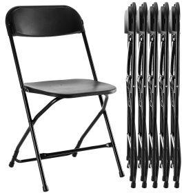 Folding Chair, Indoor Outdoor Portable, Stackable for Events, Offices, Weddings, Picnics and Restaurants (size: Black/6-Pack)