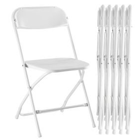 Folding Chair, Indoor Outdoor Portable, Stackable for Events, Offices, Weddings, Picnics and Restaurants (size: White/6-Pack)