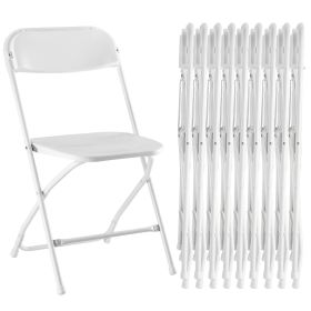 Folding Chair, Indoor Outdoor Portable, Stackable for Events, Offices, Weddings, Picnics and Restaurants (size: White/10-Pack)