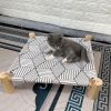 Cat & Dog Hammock Bed “ Wooden Elevated Pet Cot with Breathable Mesh “ Raised Cat Bed for Small Pets