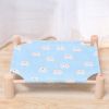 Cat & Dog Hammock Bed “ Wooden Elevated Pet Cot with Breathable Mesh “ Raised Cat Bed for Small Pets