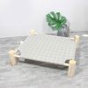 Cat & Dog Hammock Bed “ Wooden Elevated Pet Cot with Breathable Mesh “ Raised Cat Bed for Small Pets