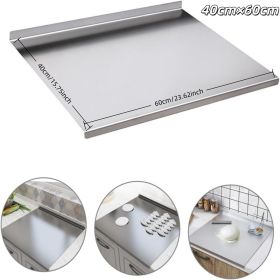 XXL cooked meat baking tray, double-sided cutting board, stainless steel rolling plate, breakfast tray, suitable for fruits, vegetables, meats (size: Z-Shape 40cmÃ—60cm)