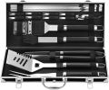 BBQ Accessories Grill Tools Set - 22PCS Stainless Steel Barbecue Grill Accessories for Outdoor Grill with Black Aluminum Case - Christmas Grilling Gif