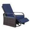 Outdoor Patio Rattan Wicker Swivel Recliner Chair;  Adjustable Reclining Chair 360Â° Rotating with Water Resistant Cushions