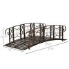 6' Metal Arch Backyard Garden Bridge with 660 lbs. Weight Capacity, Safety Siderails, Vine Motifs, Easy Assembly for Backyard Creek, Stream, Pond