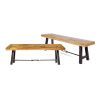 Catriona Acacia Wood Outdoor Bench (Set of 2)