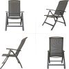 Folding Patio Chairs Set of 2, Aluminium Frame Reclining Sling Lawn Chairs with Adjustable High Backrest, Patio Dining Chairs for Outdoor, Camping