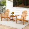 Acacia Wood Outdoor Adirondack Chair with Ergonomic Design