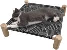 Cat & Dog Hammock Bed “ Wooden Elevated Pet Cot with Breathable Mesh “ Raised Cat Bed for Small Pets