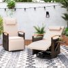 Patio Rattan 360Â° Swivel Recliner Chair with Adjustable Backrest and Footrest