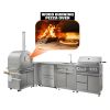 TMG Living Kitchen Pro Series 7-Piece Stainless Steel Modular Outdoor Kitchen Suite Set, 35" Refrigerator Cabinet, 32" BBQ, 4-Burner Gas Grill, Sink