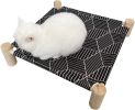 Cat & Dog Hammock Bed “ Wooden Elevated Pet Cot with Breathable Mesh “ Raised Cat Bed for Small Pets