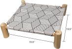 Cat & Dog Hammock Bed “ Wooden Elevated Pet Cot with Breathable Mesh “ Raised Cat Bed for Small Pets