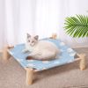 Cat & Dog Hammock Bed “ Wooden Elevated Pet Cot with Breathable Mesh “ Raised Cat Bed for Small Pets