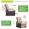 Outdoor Patio Rattan Wicker Swivel Recliner Chair;  Adjustable Reclining Chair 360Â° Rotating with Water Resistant Cushions
