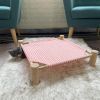 Cat & Dog Hammock Bed “ Wooden Elevated Pet Cot with Breathable Mesh “ Raised Cat Bed for Small Pets