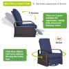 Outdoor Patio Rattan Wicker Swivel Recliner Chair;  Adjustable Reclining Chair 360Â° Rotating with Water Resistant Cushions