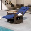 Patio Rattan 360Â° Swivel Recliner Chair with Adjustable Backrest and Footrest