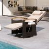 Patio Rattan 360Â° Swivel Recliner Chair with Adjustable Backrest and Footrest