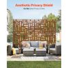 Metal Privacy Screen, 47" W x 76" H, Outdoor Privacy Screens 3-Panel, Freestanding Outdoor Divider with Stand